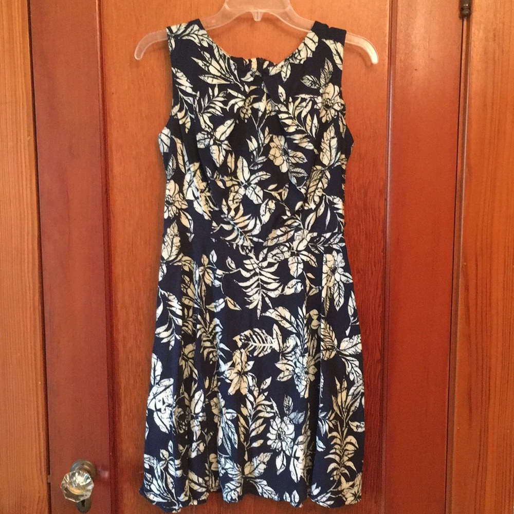 A-Line dress, navy/cream, 8
